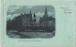 * T2/T3 1898 Hannover, Friedrichswall Mit Ebhardtbrunnen / Statue, Monument, Fountain, Winter. Phot. U. Verl. K. F. Wund - Non Classés
