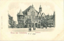 * T2/T3 1898 Hildesheim, Rathaus / Town Hall, Fountain (fl) - Zonder Classificatie