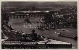 ** T1/T2 Koblenz, Blick Auf Das Deutsche Eck Und Adolf Hitler-Brücke / Monument, Bridge - Zonder Classificatie