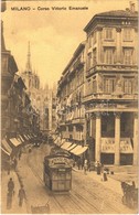 ** T2 Milano, Milan; Corso Vittorio Emanuele, Farmacia / Street View, Pharmacy, Tram With Hotel And 'Maggi' Concentrate  - Autres & Non Classés