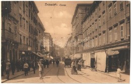 * T1/T2 Trieste, Corso / Street View With Trams And Shops - Autres & Non Classés