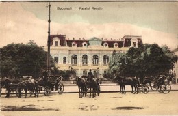 T2 Bucharest, Bucuresti; Palatul Regal / Royal Palace With Chariots, Horse-drawn Carriages - Autres & Non Classés