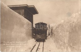 T2 1914 Rochers De Naye, Chemin De Fer, Tranchée De Neige, Station De Jaman / Railway Station In Snow Trench, Train - Otros & Sin Clasificación