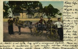 T2/T3 1901 Russian Folklore, Horse-drawn Carriage, Man With Bottle - Unclassified