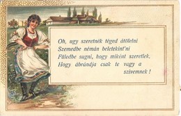 T2/T3 1905 Oh, Ugy Szeretnék Téged átölelni... / Hungarian Folklore, Art Nouvea, Emb. Litho (EK) - Zonder Classificatie