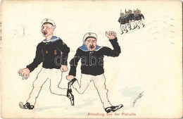 T2/T3 Ablaufung Von Der Patruille / K.u.K. Kriegsmarine / Austro-Hungarian Navy, Mariners Humour, Artist Signed. Guido C - Non Classés