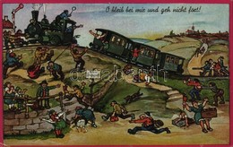 T2/T3 O Bleib Bei Mir Und Geh Nicht Fort! / German Humour With Train, Locomotive + '1941 Feldpost' (EK) - Zonder Classificatie