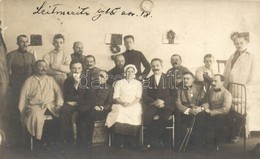 T2/T3 1915 Litomerice, Leitmeritz; Tábori Kórház Orvosokkal, Katonatisztekkel és ápolónővel / WWI K.u.k. Military Hospit - Non Classés