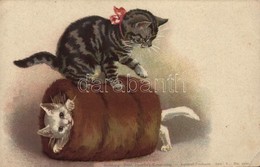 * T2/T3 Cats. Theo. Stroefer's Kunstverlag Aquarell-Postkarte Serie V. No. 5260. Litho (EK) - Non Classés