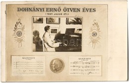 T2 1927 Dohnányi Ernő Zeneszerző, Karmester, Zongoraművész, Zenepedagógus 50 éves, Zongorázás Közben A Művész / Hungaria - Zonder Classificatie