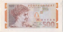 Ausztria ~1997. 500 és 1000 Schillinges 'MUSTER (MINTA)' Feliratú Bankjegyeinek Előlapi Képe Borítékon, A Boríték Hátold - Sin Clasificación