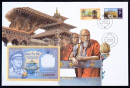 Nepál 1974. 1R Felbélyegzett Borítékban, Bélyegzéssel T:1 Nepal 1974. 1 Rupees In Envelope With Stamp And Cancellation C - Unclassified