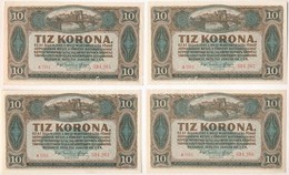 1920. 10K (4x) Sorszámkövetők (2+2) T:I,I- - Non Classés