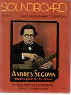 Revue Guitare Soundboard Guitar Fondation Of America N° 3 - 1994 Andres Segovia - Kunst