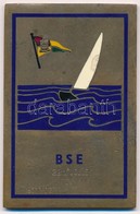 1937. 'BSE (Budapest Sport Egyesület)' Zománcozott Br Plakett, '22m^2 JOLLE IV. - 1937 VI 27' Gravírozással (83x55mm) T: - Zonder Classificatie