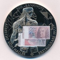 Svájc DN '500.-banknote Seit 1977' Fém Emlékérem 500Fr Svájci Bankjegy Multicolor Képével (50mm) T:1 
Switzerland ND '50 - Ohne Zuordnung