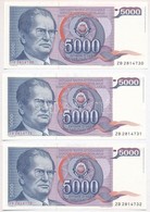 Jugoszlávia 1985. 5000D (3x) Sorszámkövetők T:I,I-
Yugoslavia 1985. 5000 Dinara (3x) Sequential Serials C:UNC,AU - Sin Clasificación