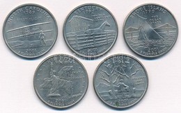 Amerikai Egyesült Államok 2001. 1/4$ '50 állam - Észak-Karolina, Kentucky, Rhode Island, New York, Vermont' Cu-Ni (5xklf - Sin Clasificación