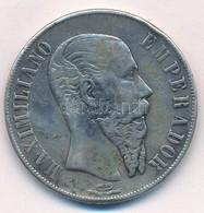 Mexikó / Birodalom 1866Mo 1P Ag 'Miksa' (26,98g) T:2- Ph., Patina / Mexico / Empire Of Maximilian 1866 Mo 1 Peso 'Maximi - Ohne Zuordnung