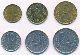 Üzbegisztán 1994. 1t-50t (6xklf) T:2
Uzbegistan 1994. 1 Tiyin - 50 Tiyin (6xdiff) C:XF - Ohne Zuordnung