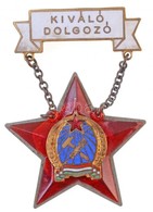 ~1950. 'Kiváló Dolgozó' Rákosi-címeres Zománcozott Fém Kitüntetés Dísztokban T:2 - Unclassified