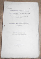 The Free Negro In Virginia 1619-1865 - 1900-1949