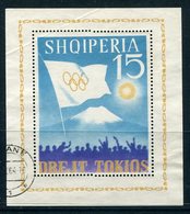 ALBANIA 1964 Tokyo Olympic Games Perforated Block Used.  Michel Block 22 - Albanie