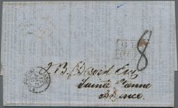 China: 1856, Boxed Anglo-French "GB / 1 F. 60 C." Exchange Marking On Entire Folded Letter W. Novemb - Autres & Non Classés