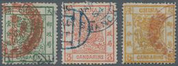 China: 1878/83, Large Dragon Thin Paper 1 Ca. W. Red Customs Dater "..FEB 79" (tiny Thin On Reverse) - Altri & Non Classificati