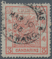 China: 1878, Large Dragon Thin Paper 3 Ca. Dark Red Canc. "(CUST)OMS (NE)CHWANG MAR 10 83", Corner C - Other & Unclassified