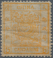 China: 1878, Large Dragon On Thin Paper, 5 Ca. Orange, Unused Mounted Mint, Gum Bends (Michel Cat. 5 - Other & Unclassified