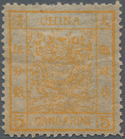 China: 1878, Large Dragon On Thin Paper, 5 Ca. Orange, Unused Mounted Mint, Slight Gum Bend And Few - Autres & Non Classés