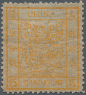 China: 1878, Large Dragon On Thin Paper, 5 Ca. Orange, Unused Mounted Mint, Slight Gum Bend And Few - Other & Unclassified