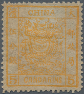 China: 1878, Large Dragon On Thin Paper, 5 Ca. Orange, Unused Mounted Mint (Michel Cat. 570.-). - Autres & Non Classés