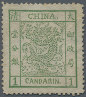 China: 1882, Large Dragon Large Margins 1 Ca., Variety "C" In "CANDARIN." Broken, Unused Mounted Min - Autres & Non Classés