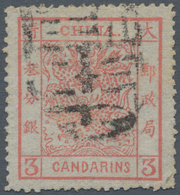 China: 1882, Large Dragon Wide Margins 3 Ca. Brownish Red Canc. Large Intaglio Seal Of Tientsin (Mic - Andere & Zonder Classificatie