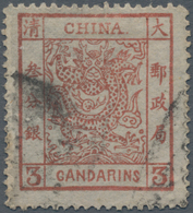 China: 1882, Large Dragon Large Margins 3 Ca. Brownish Red, Used (Michel Cat. 320.-) - Autres & Non Classés