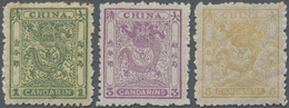 China: 1885, Small Dragons First Printing Rough Perf. 12.5, Complete Set Of Three, MH, Very Fresh Co - Sonstige & Ohne Zuordnung