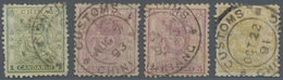 China: 1885/88, Customs Small Dragon Issue, 1cd, Two 3cds And 5cds, Used With "Customs Chinkiang" Da - Sonstige & Ohne Zuordnung