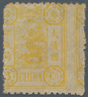 China: 1894/97, Dowager 2nd Printing, 3 Cn. Lemon, Unused Mounted Mint, Centered To The Left Wirth P - Autres & Non Classés