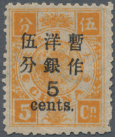 China: 1897, Empress Dowager Commemorative Issue, First Printing, Surcharged With Large Figures, Nar - Autres & Non Classés