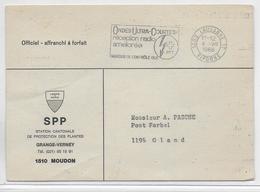 1966 - SUISSE - CARTE FRANCHISE OFFICIEL De La SPP à MOUDON (PROTECTION DES PLANTES - AVERTISSEMENT) => GLAND - Marcophilie