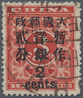 China: 1897, Red Revenue Large 2 C. Canc. Large Dollar In Brown "(")UHU .. FEB 98", Michel Cat. 300. - Autres & Non Classés