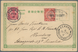 China: 1898, Coiling Dragon 2 C. Tied Oval Bilingual "PEKING APR 19 1901" In Combination With German - Sonstige & Ohne Zuordnung