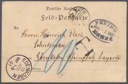 China: 1901: Stampless Postcard, Showing Bilingual Oval "PEKING MAR 2 1901" Postmark With Shanghai T - Autres & Non Classés