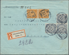China: 1902/09, Coiling Dragon 10 C. Greyish-ultramarine 10 C. (3) And 1 C. Orange (pair) Tied Boxed - Autres & Non Classés