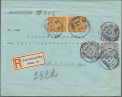 China: 1902/09, Coiling Dragon 10 C. Greyish-ultramarine 10 C. (3) And 1 C. Orange (pair) Tied Boxed - Sonstige & Ohne Zuordnung