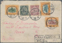 China: 1908/11, Registered Cover Addressed To France, Bearing Two Coiling Dragons 3c And 5c, As Well - Sonstige & Ohne Zuordnung