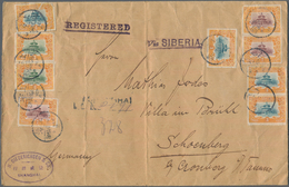 China: 1909 Commemoratives 2c.(2), 3c.(4) And 7c.(3) Used On Registered Cover From Shanghai In 1911, - Sonstige & Ohne Zuordnung
