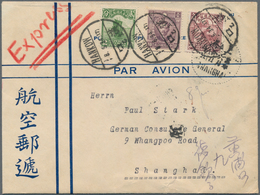 China: 1923/32, Junk 2 C., Reaper 30 C. And Martyr 10 C. Tied "HANKOW 5.6.34" To Express-air Mail Co - Sonstige & Ohne Zuordnung